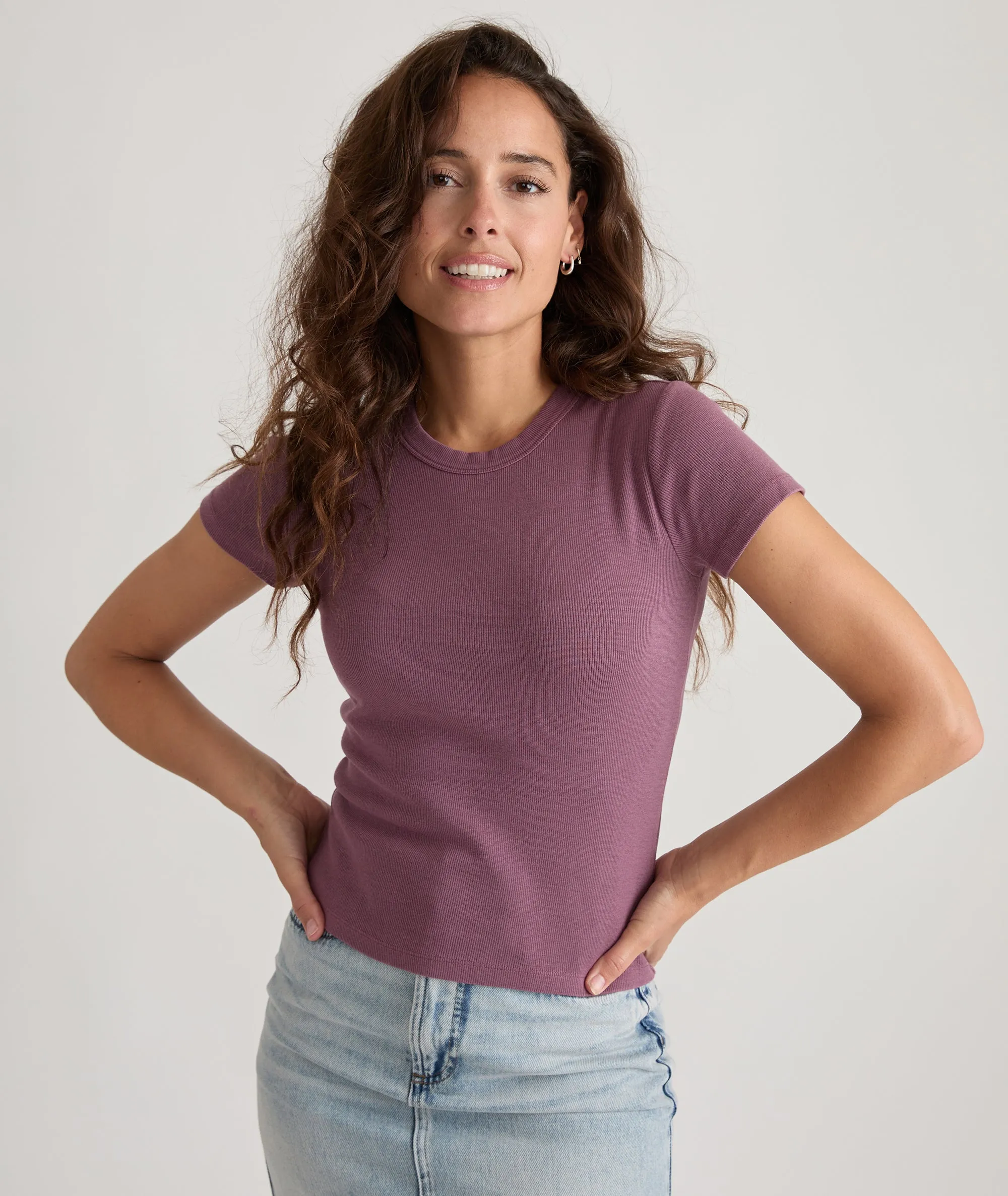 Lexi Rib Sun-In Crew Tee sold by Marine Layer