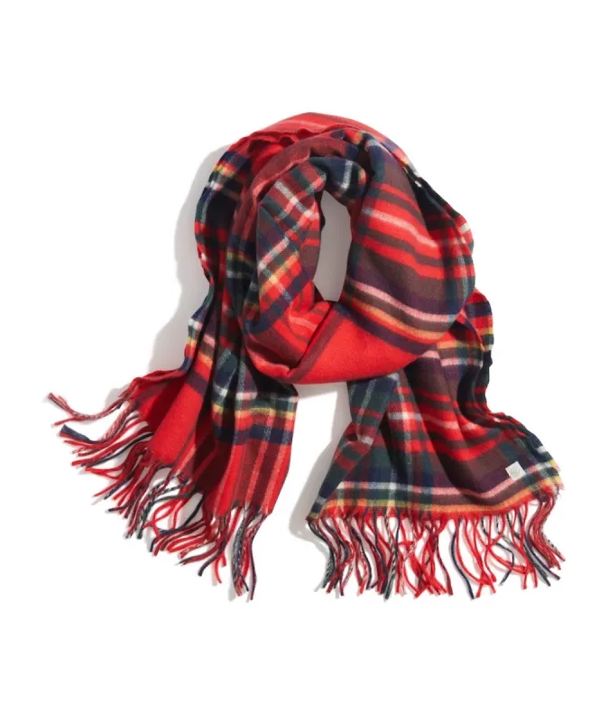 Scotland Scarf in Holiday Red Plaid sold by Marine Layer