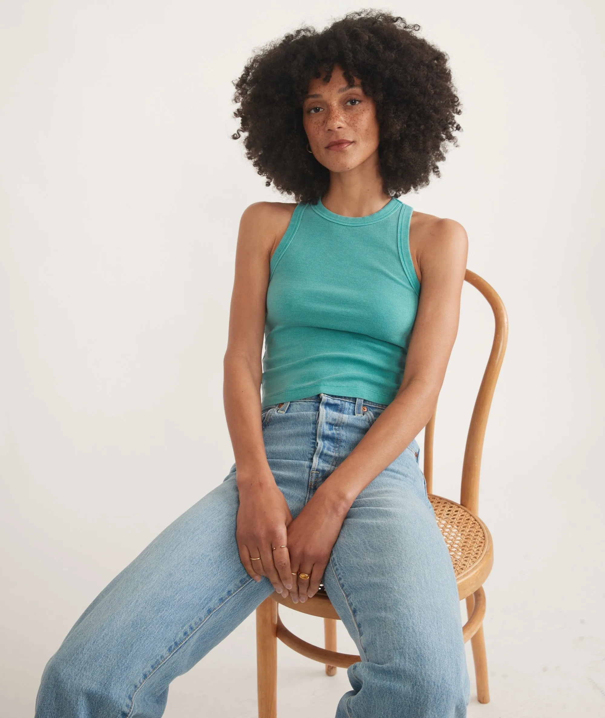 Lexi Rib Sun-In High Neck Crop Tank sold by Marine Layer product image thumbnail 5