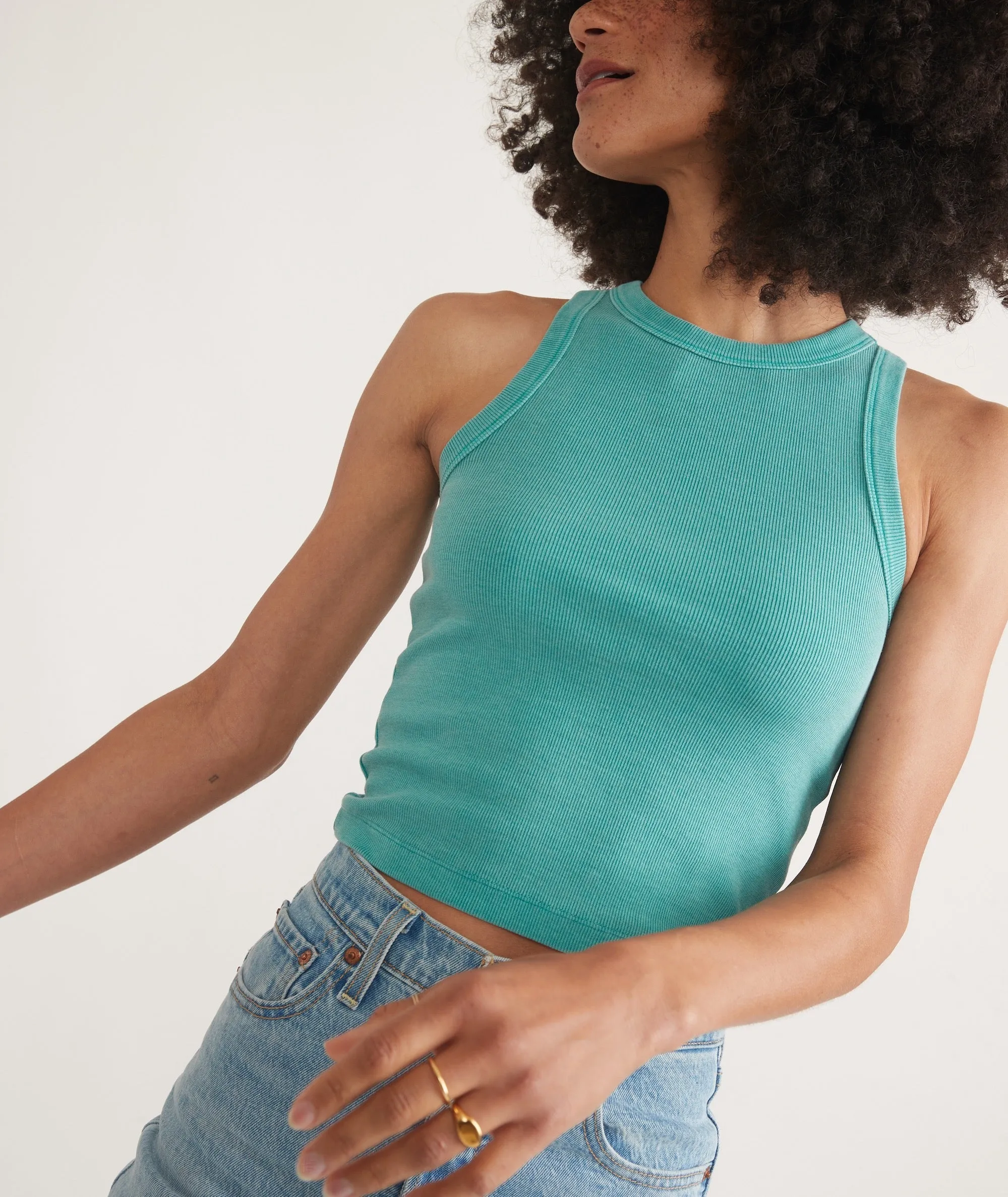 Lexi Rib Sun-In High Neck Crop Tank sold by Marine Layer product image thumbnail 2