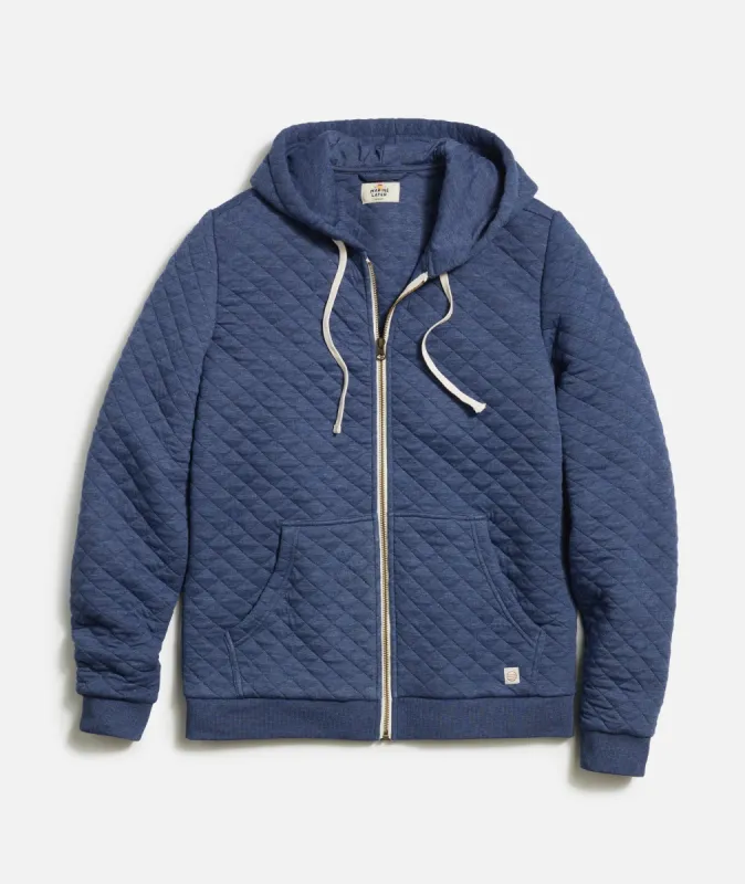 Corbet Quilted Full Zip-Hoodie made by Marine Layer