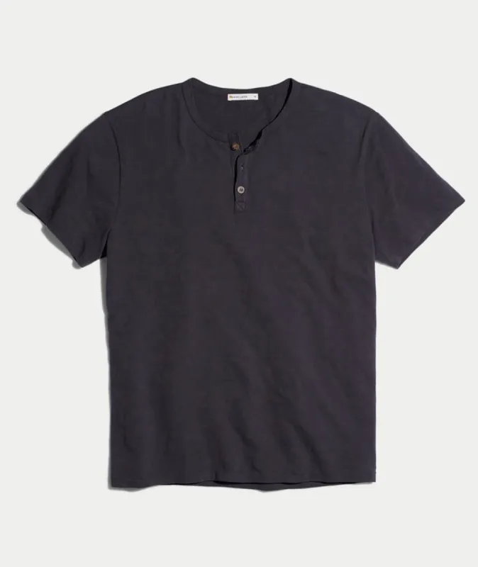 Shortsleeve Henley in Faded Black sold by Marine Layer