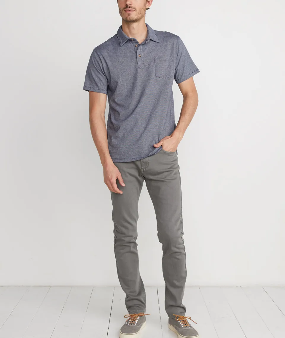 Malcolm Polo in Navy/White Stripe sold by Marine Layer product image thumbnail 3