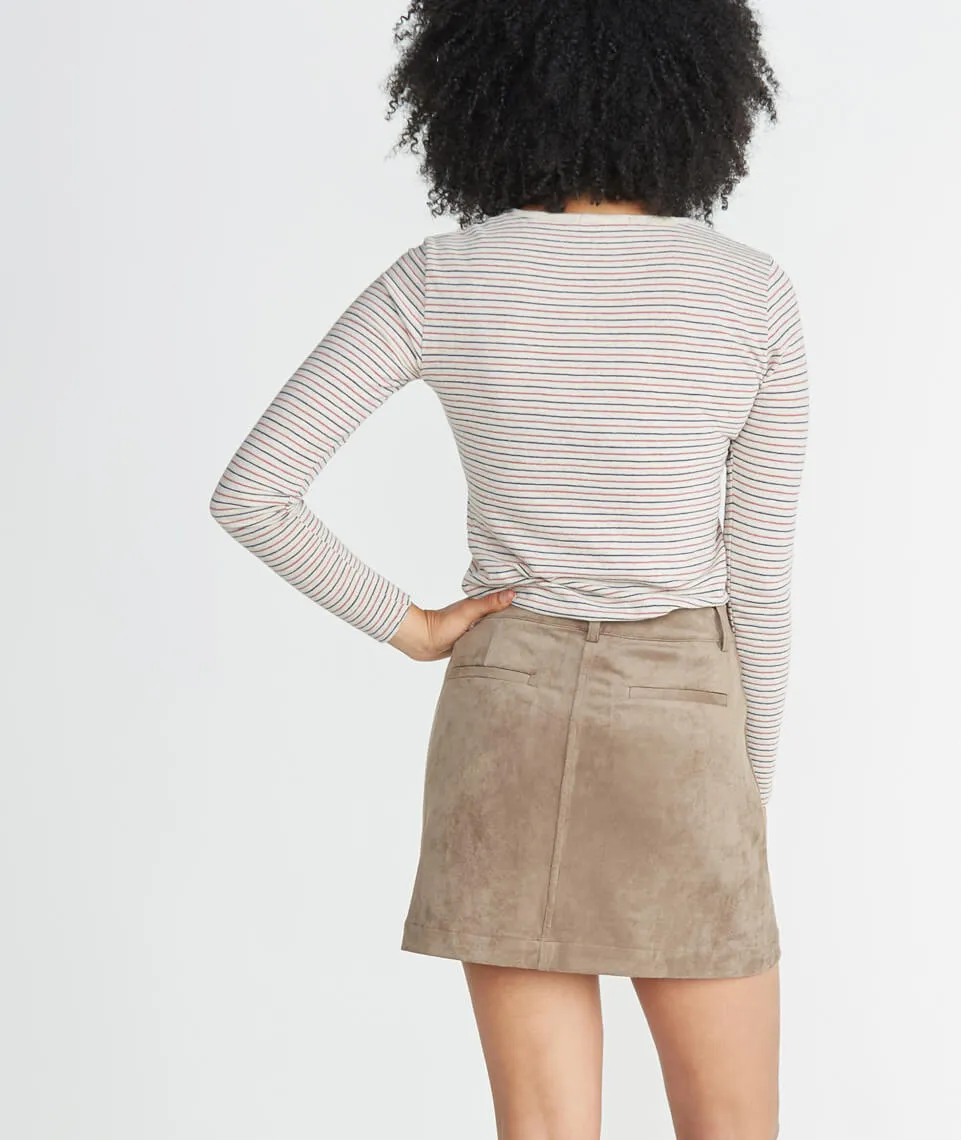 Rosie Suede A-Line Skirt in Birch sold by Marine Layer product image thumbnail 3