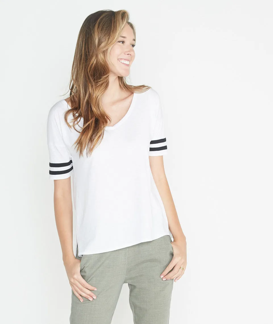 Varsity Stripe Tee in Snow White sold by Marine Layer product image thumbnail 2