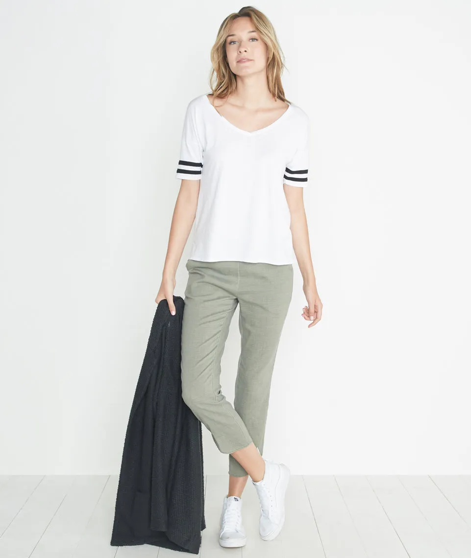 Varsity Stripe Tee in Snow White sold by Marine Layer product image thumbnail 4