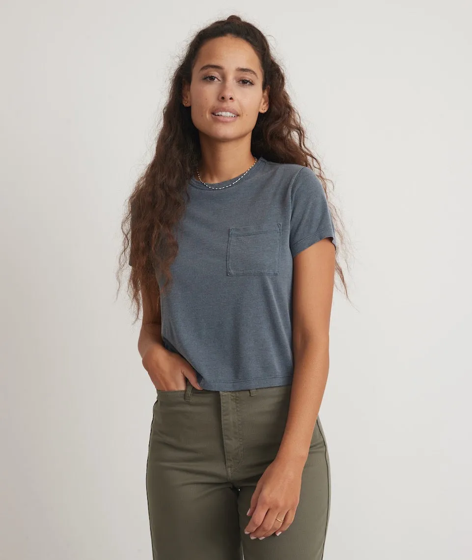 Crop Pocket Tee in Parisian Night sold by Marine Layer product image thumbnail 2