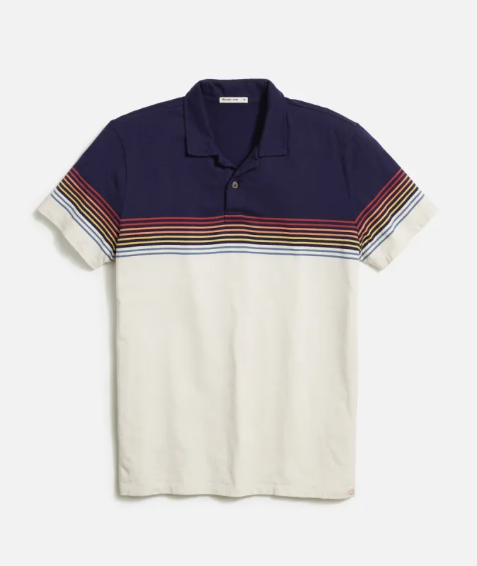 Textured Stripe Polo sold by Marine Layer
