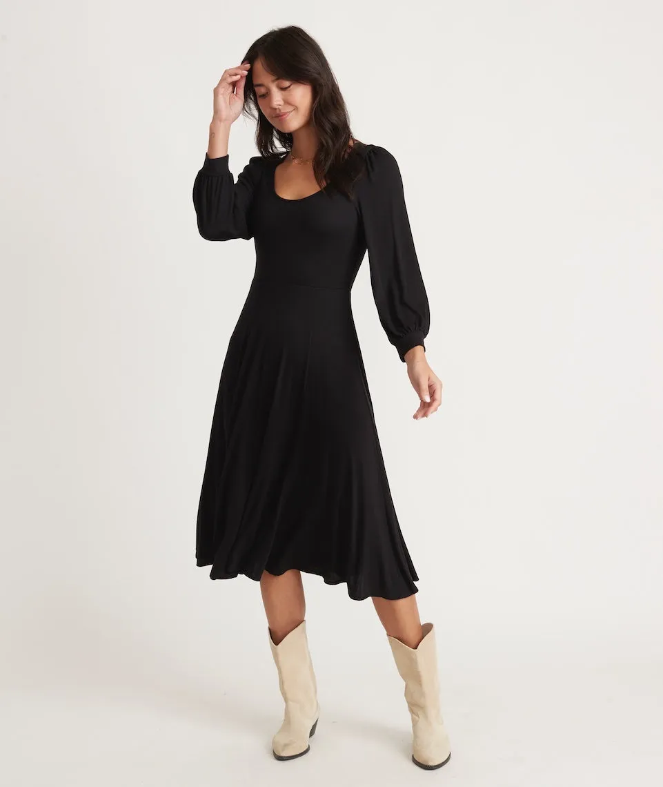 Lexi Long Sleeve Midi Fit and Flare sold by Marine Layer