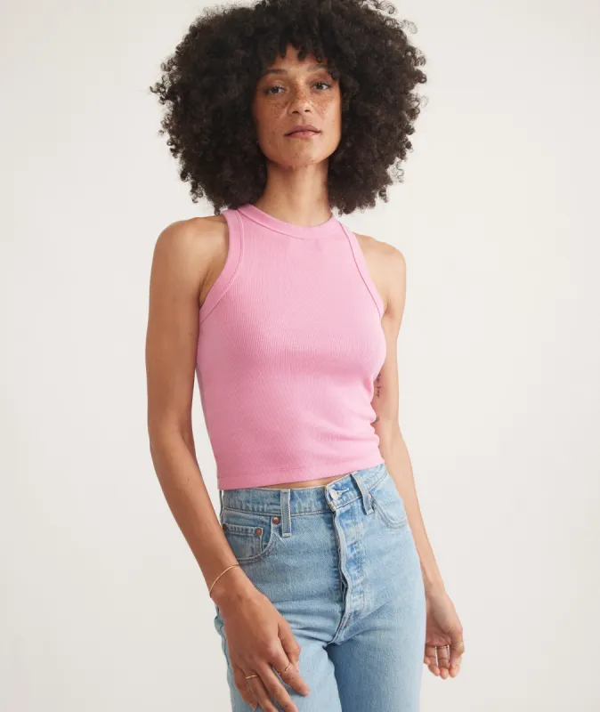 Lexi Rib Sun-In High Neck Crop Tank sold by Marine Layer