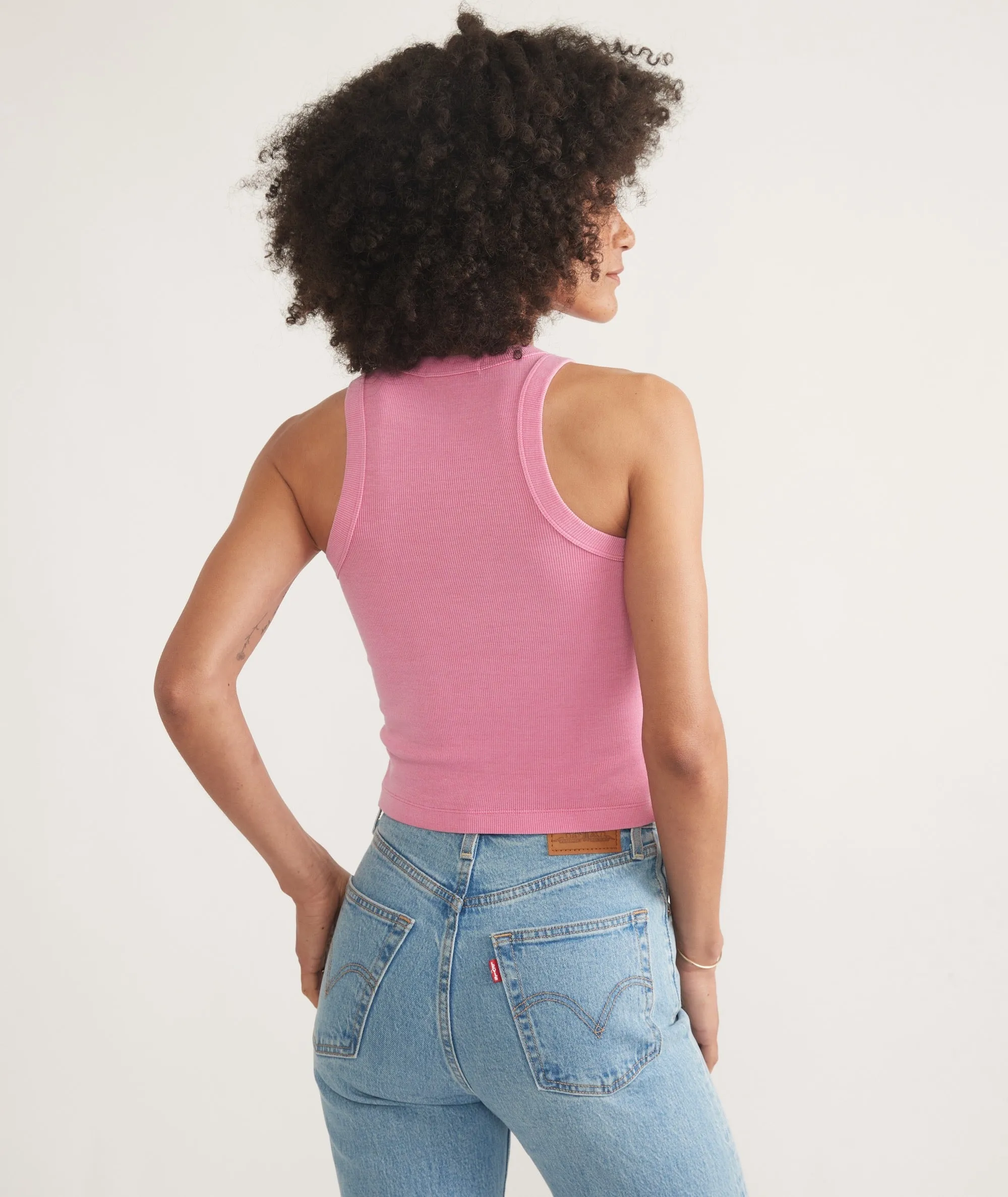 Lexi Rib Sun-In High Neck Crop Tank sold by Marine Layer product image thumbnail 4