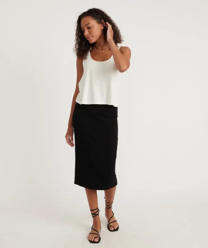 Lexi Rib Midi Skirt sold by Marine Layer