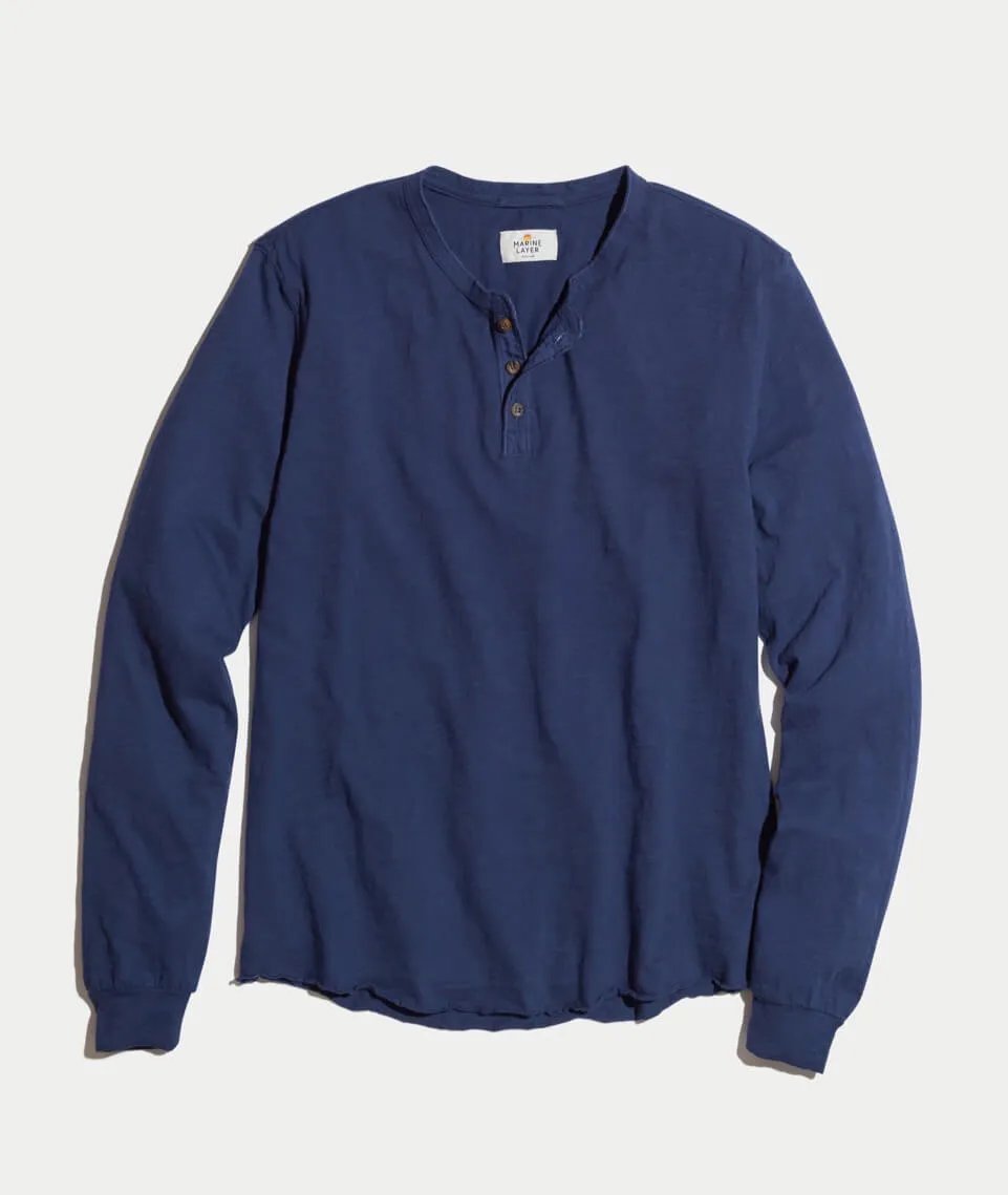 Lightweight Henley in Navy sold by Marine Layer