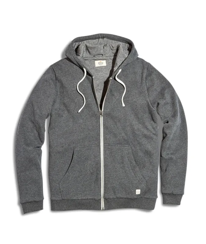 Signature Zip Lined Hoodie in Dark Charcoal sold by Marine Layer