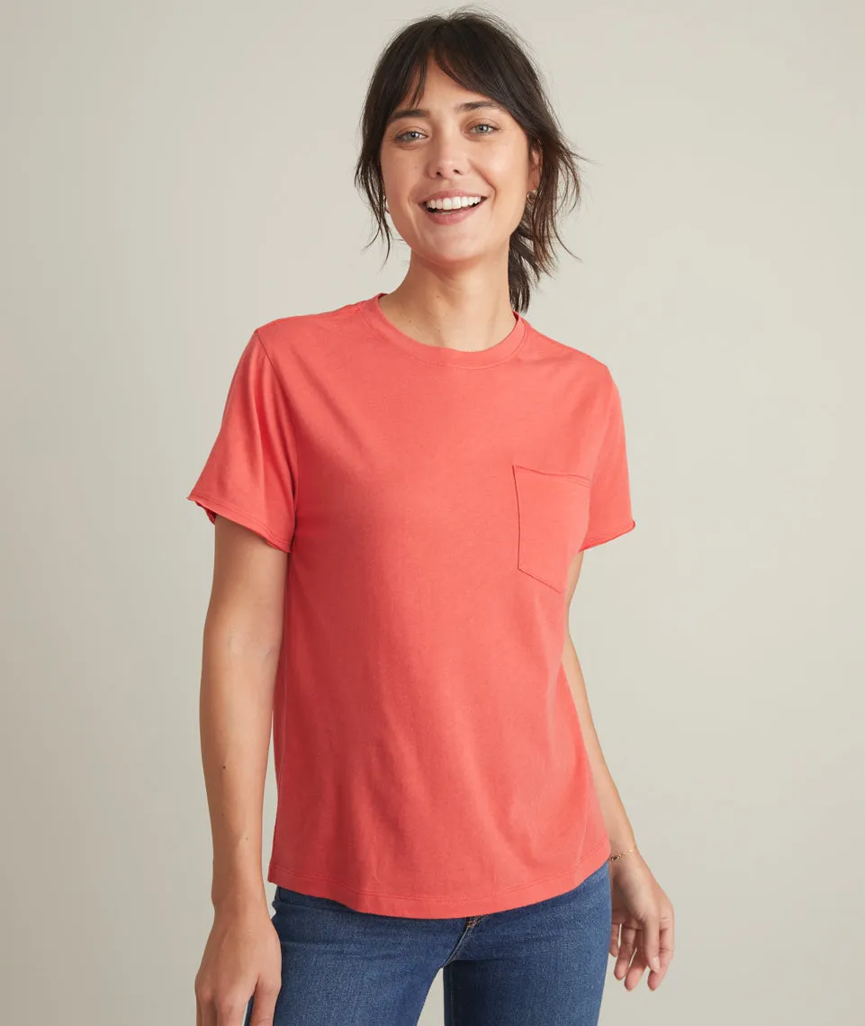 Boyfriend Crew Tee in Poinsettia sold by Marine Layer product image thumbnail 3