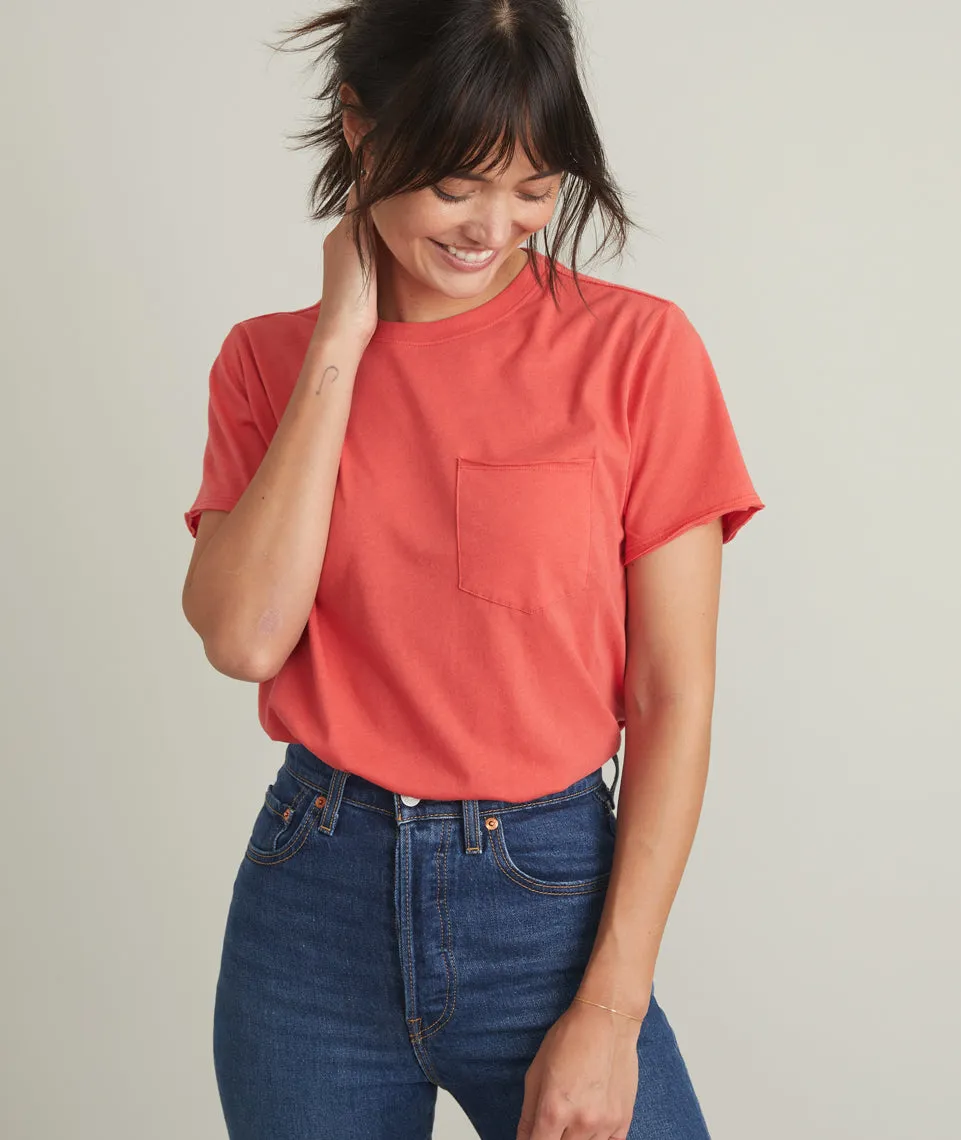 Boyfriend Crew Tee in Poinsettia sold by Marine Layer product image thumbnail 4
