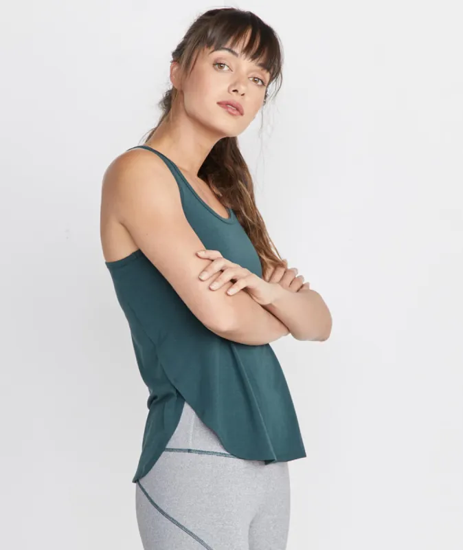 Suki Sport Tank in Green Gables made by Marine Layer