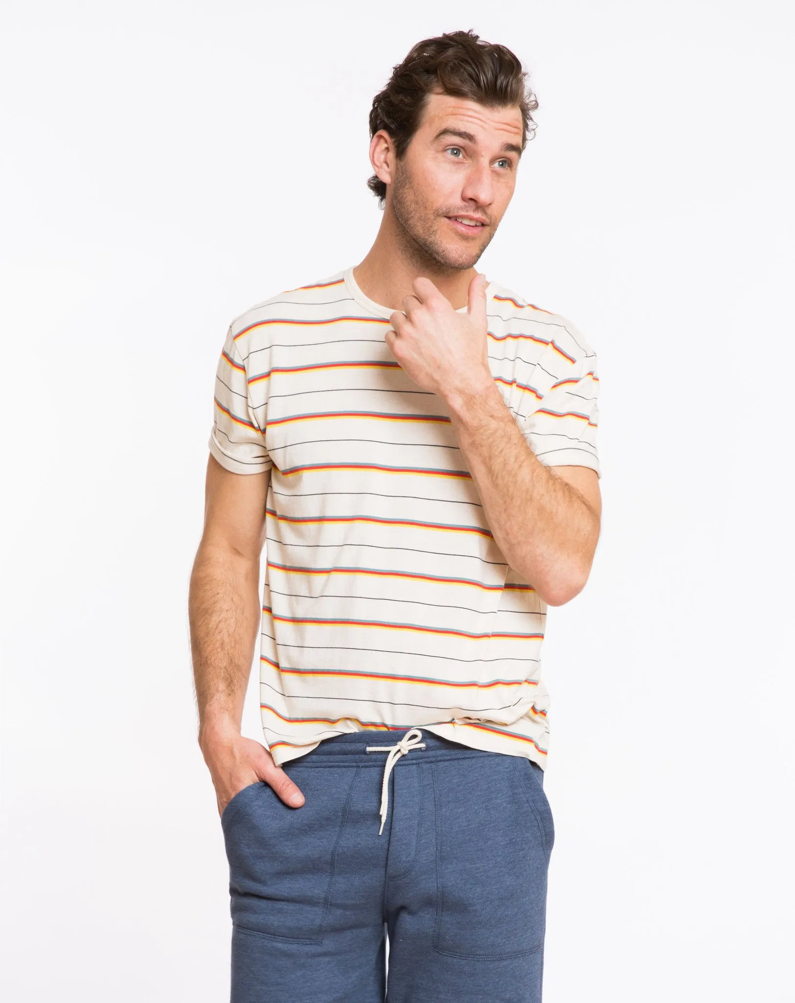 Beach Boys Retro Stripe Tee - Natural sold by Marine Layer