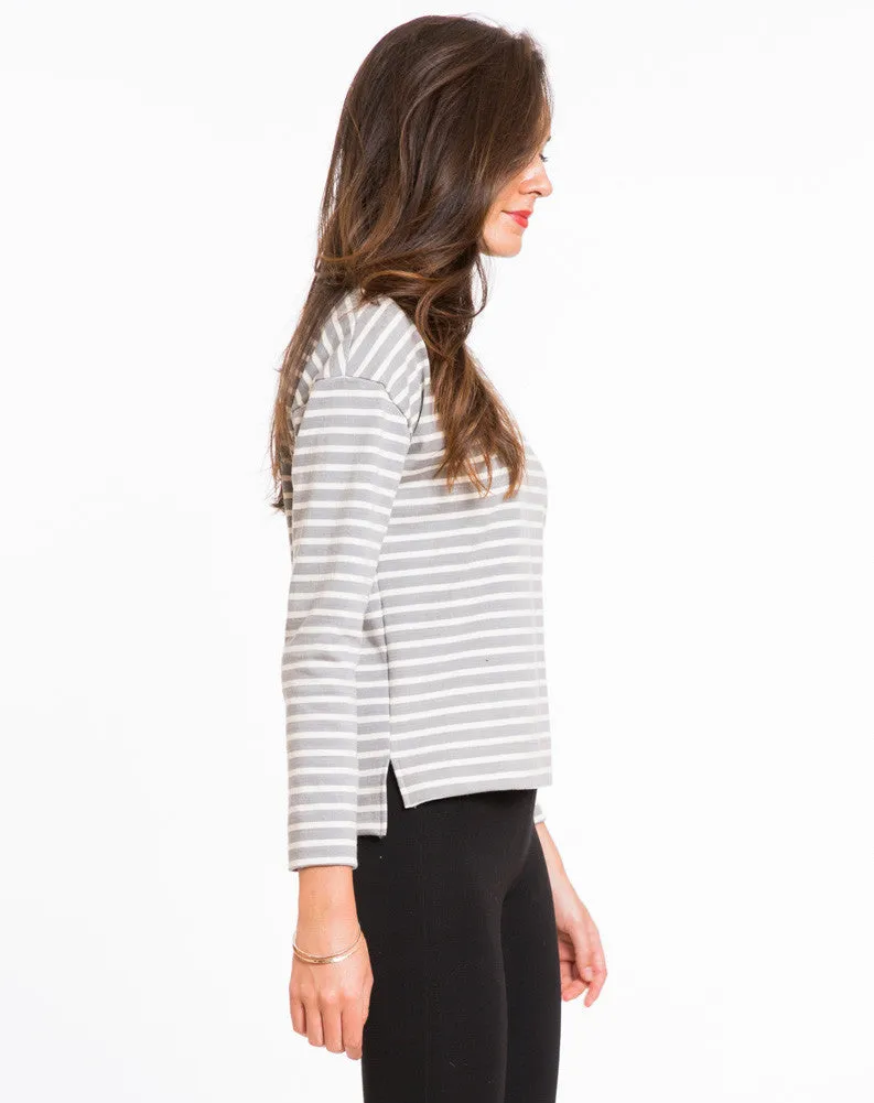 Breton Striped Shirt - Grey and White Stripe sold by Marine Layer product image thumbnail 2
