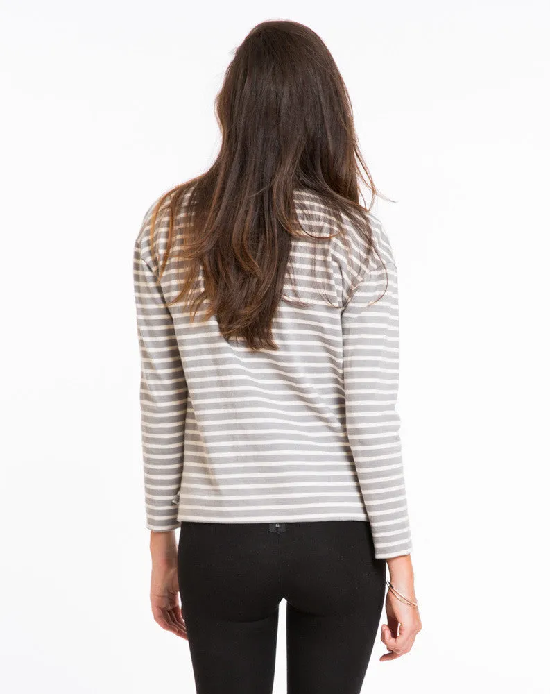 Breton Striped Shirt - Grey and White Stripe sold by Marine Layer product image thumbnail 3