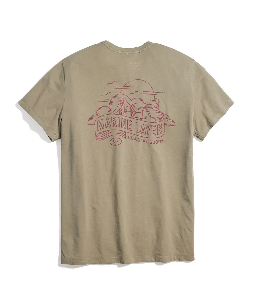 Signature Crew Graphic Tee in Chinchilla sold by Marine Layer