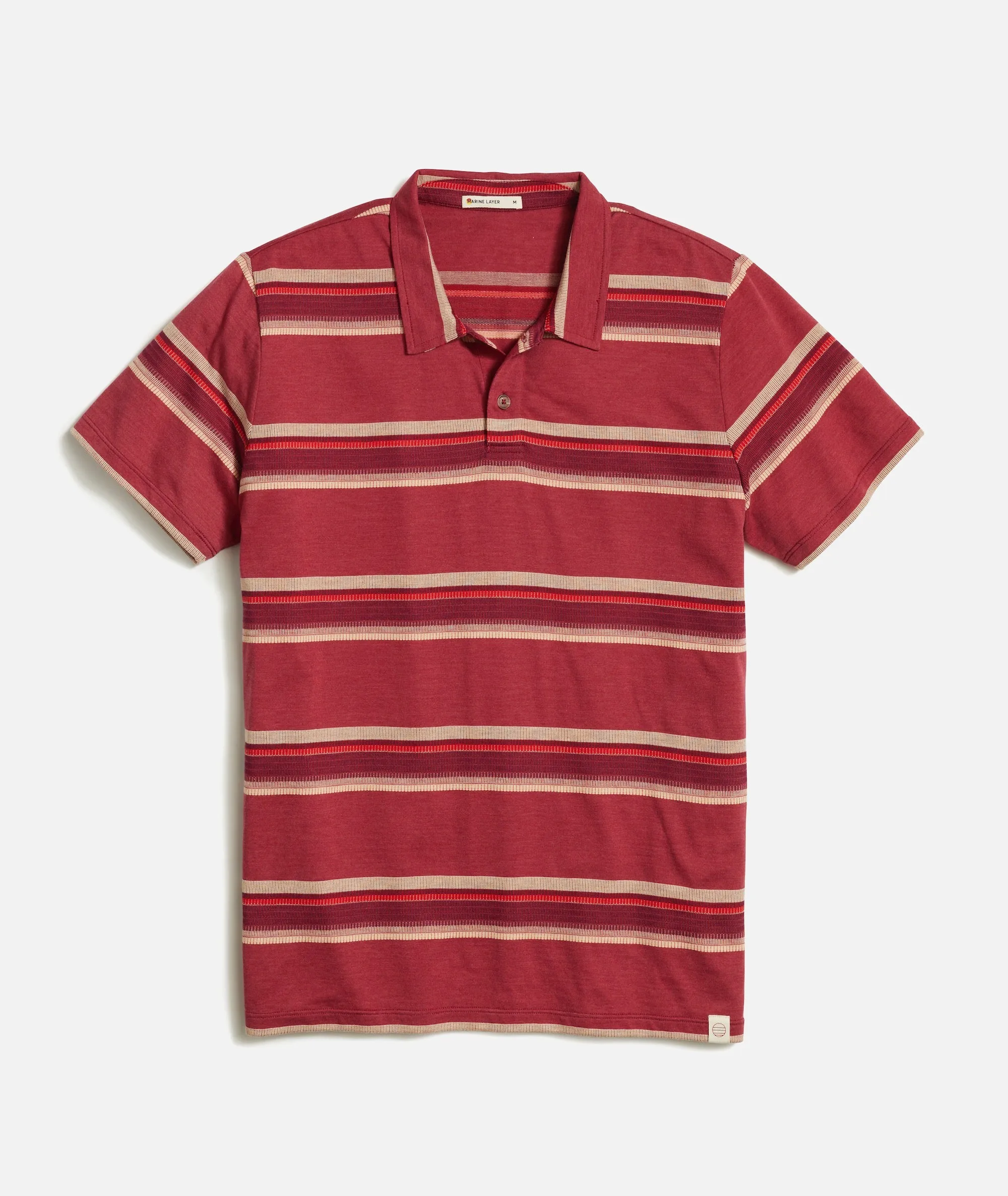 Textured Stripe Polo sold by Marine Layer