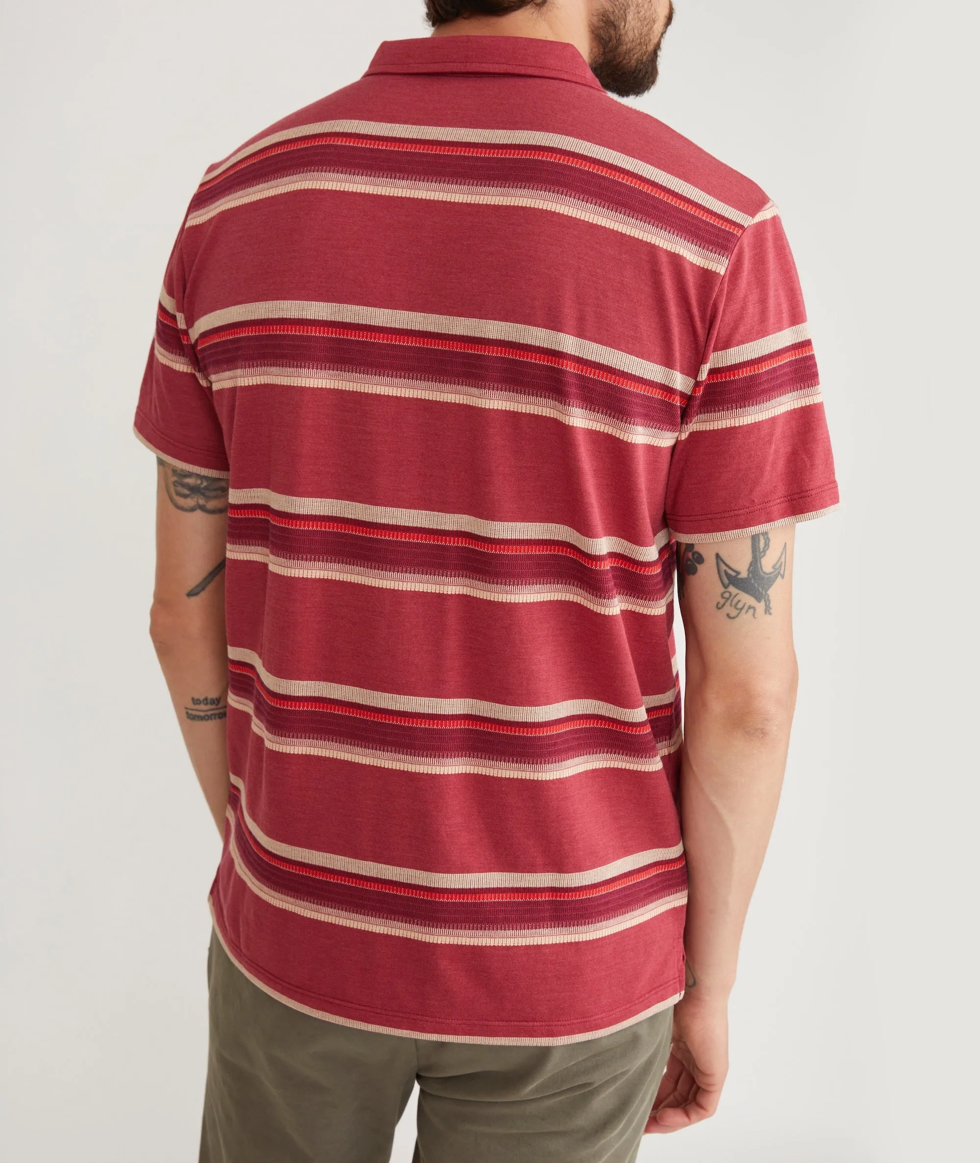 Textured Stripe Polo sold by Marine Layer product image thumbnail 4