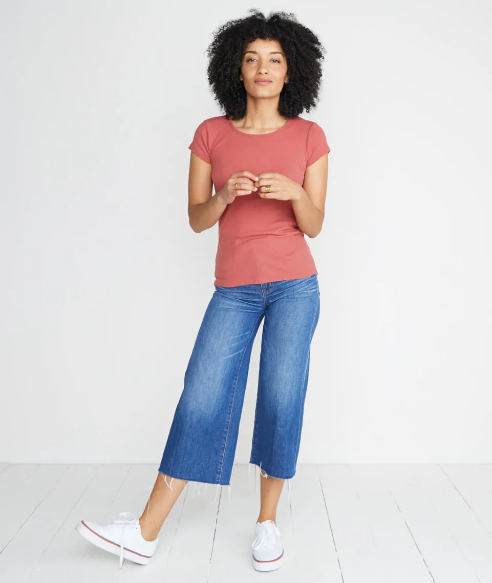 Lila Rib Scoopneck in Brick sold by Marine Layer product image thumbnail 4