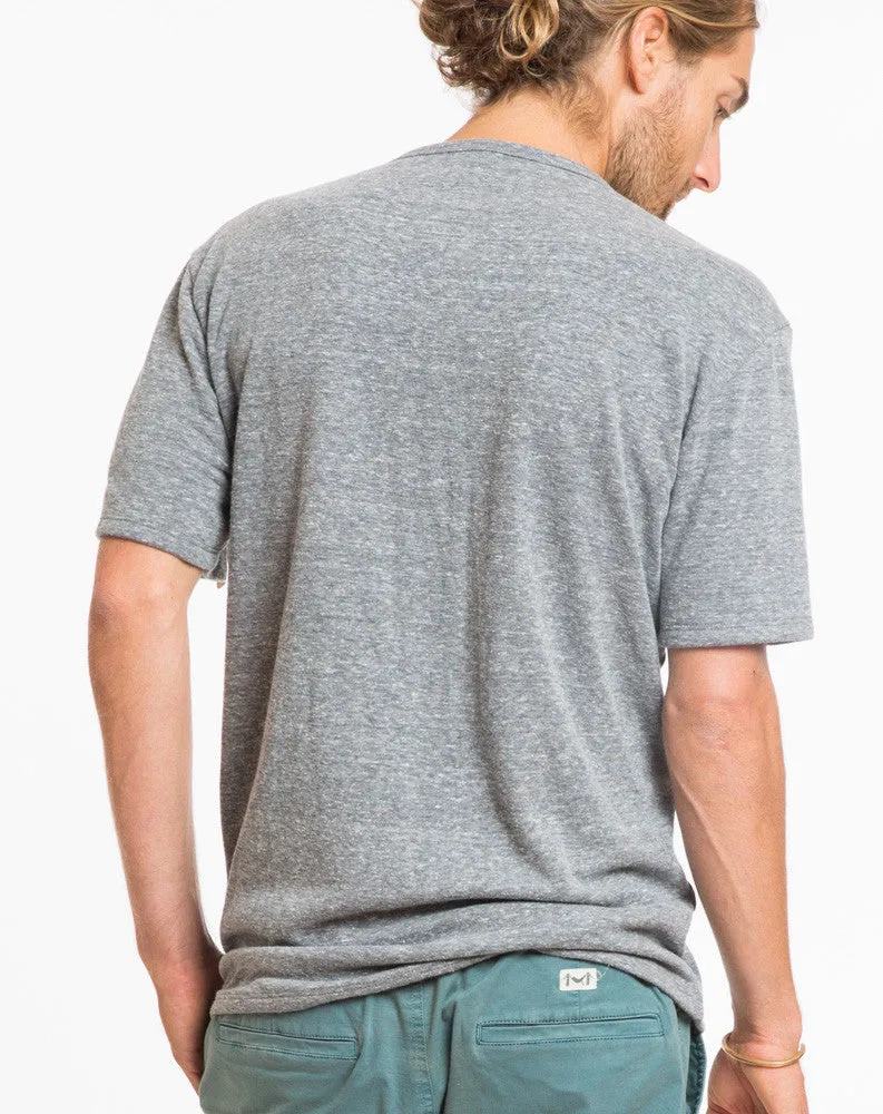 Double Knit Pocket Tee - Heather Grey and Azulon sold by Marine Layer product image thumbnail 3