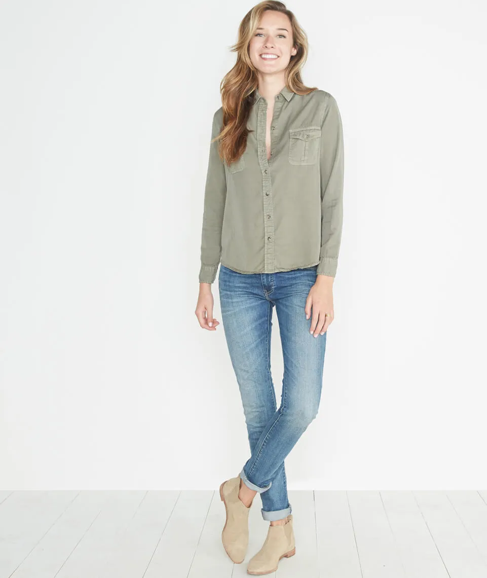 Hadley Button Down in Worn Olive sold by Marine Layer product image thumbnail 3