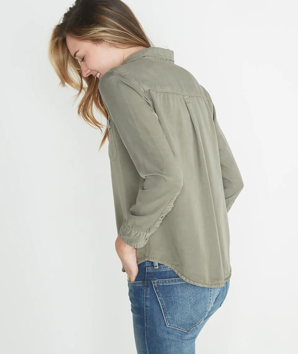 Hadley Button Down in Worn Olive sold by Marine Layer product image thumbnail 2