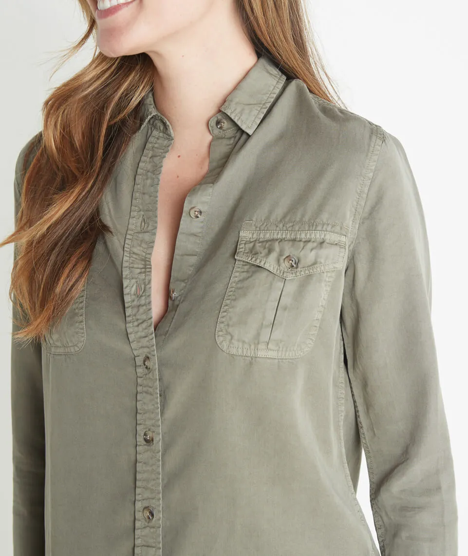 Hadley Button Down in Worn Olive sold by Marine Layer product image thumbnail 4