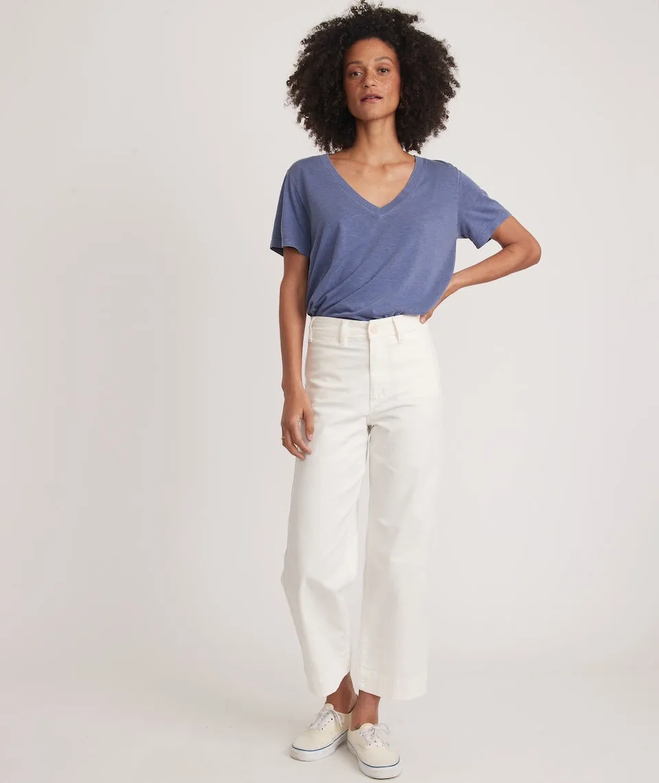 Boyfriend V-Neck Tee in Navy Blue sold by Marine Layer product image thumbnail 4