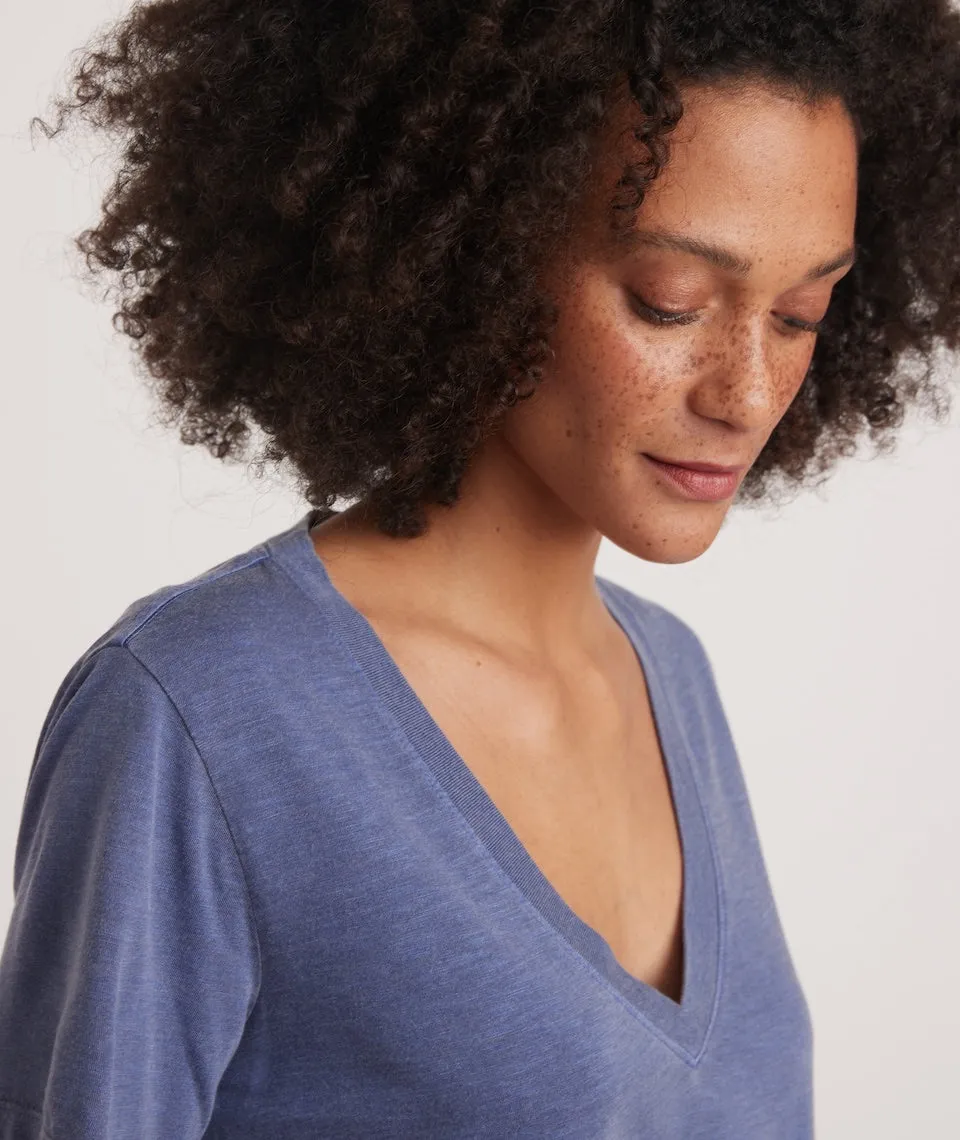 Boyfriend V-Neck Tee in Navy Blue sold by Marine Layer product image thumbnail 2