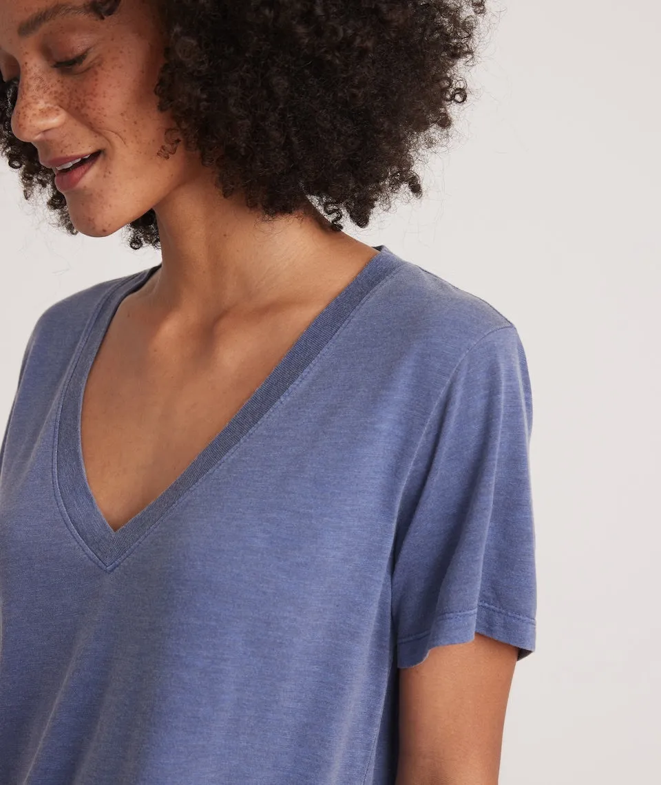 Boyfriend V-Neck Tee in Navy Blue sold by Marine Layer product image thumbnail 3