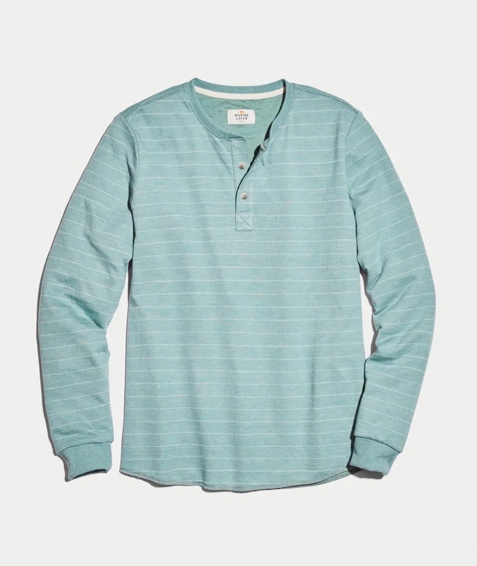 Double Knit Henley in Surf Green sold by Marine Layer