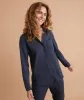Angie Relaxed Shirt in Black/Blue Stripe sold by Marine Layer