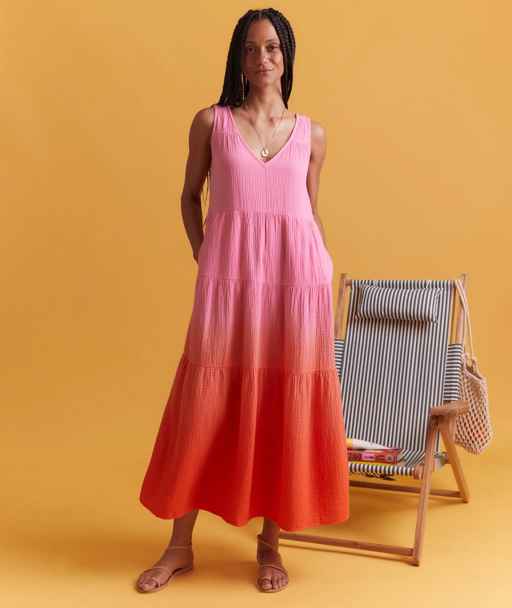 Corinne Double Cloth Maxi Dress sold by Marine Layer
