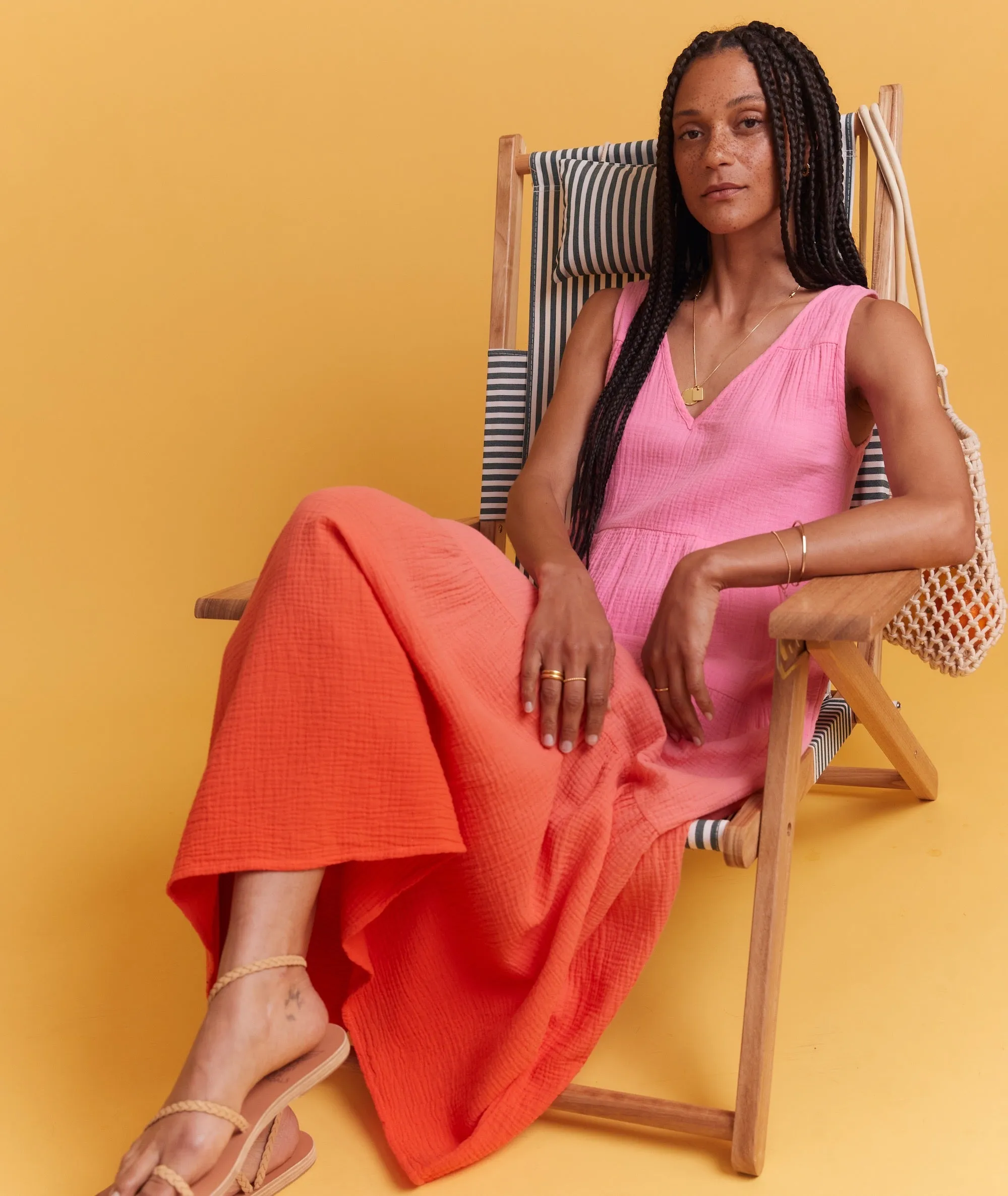Corinne Double Cloth Maxi Dress sold by Marine Layer product image thumbnail 4