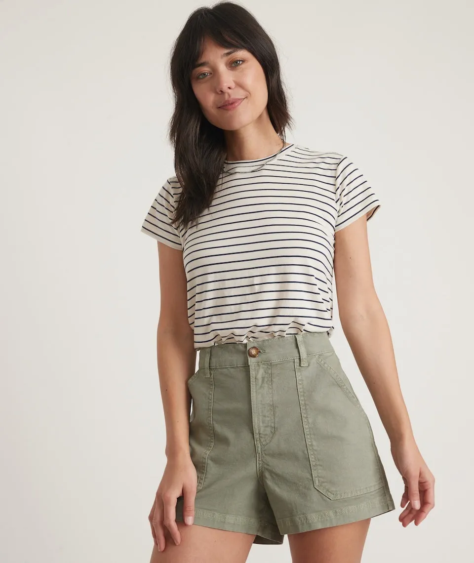 Swing Crew Tee in Navy/White Stripe sold by Marine Layer product image thumbnail 4