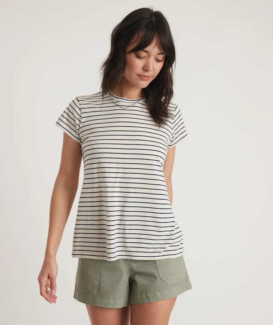 Swing Crew Tee in Navy/White Stripe sold by Marine Layer product image thumbnail 3