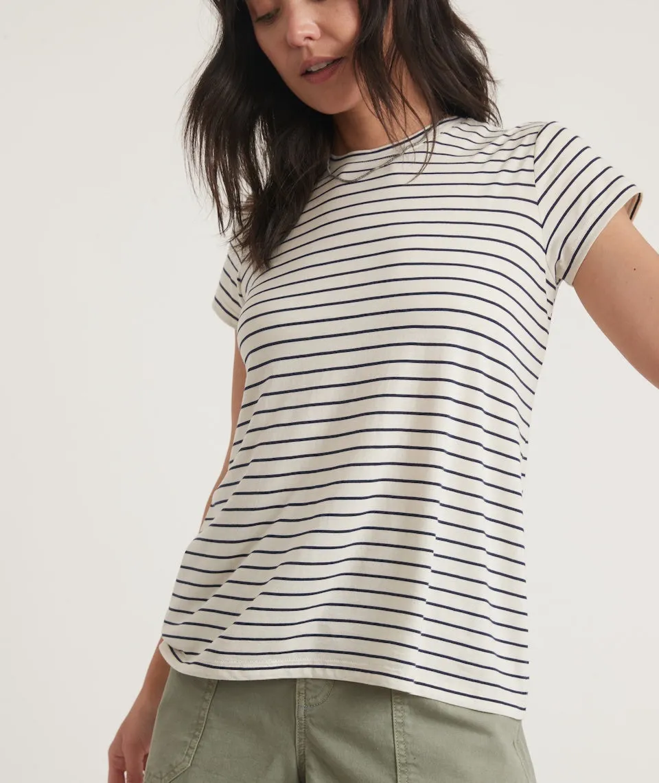 Swing Crew Tee in Navy/White Stripe sold by Marine Layer product image thumbnail 2