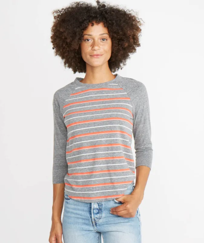 Lightweight Baseball Raglan in Multi Stripe sold by Marine Layer