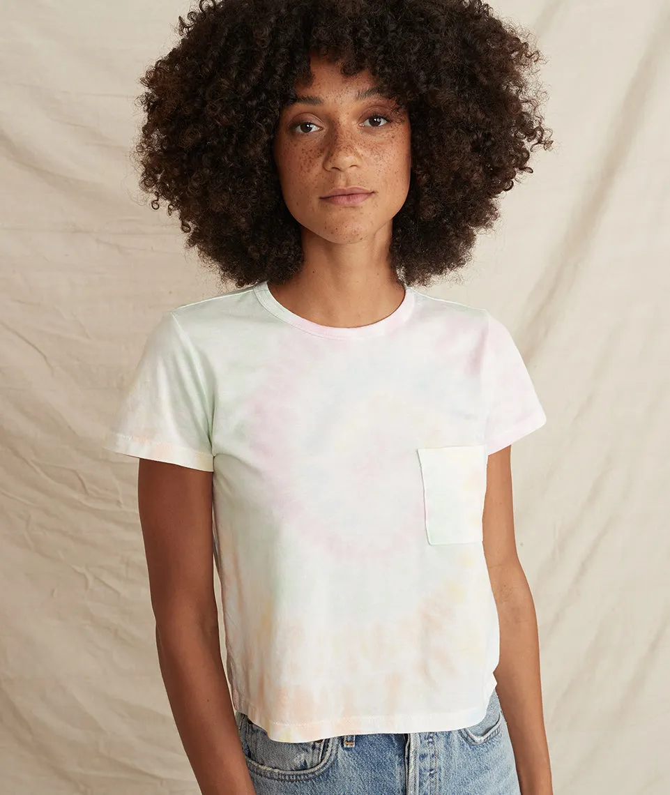 Crop Pocket Tee in Tie Dye sold by Marine Layer