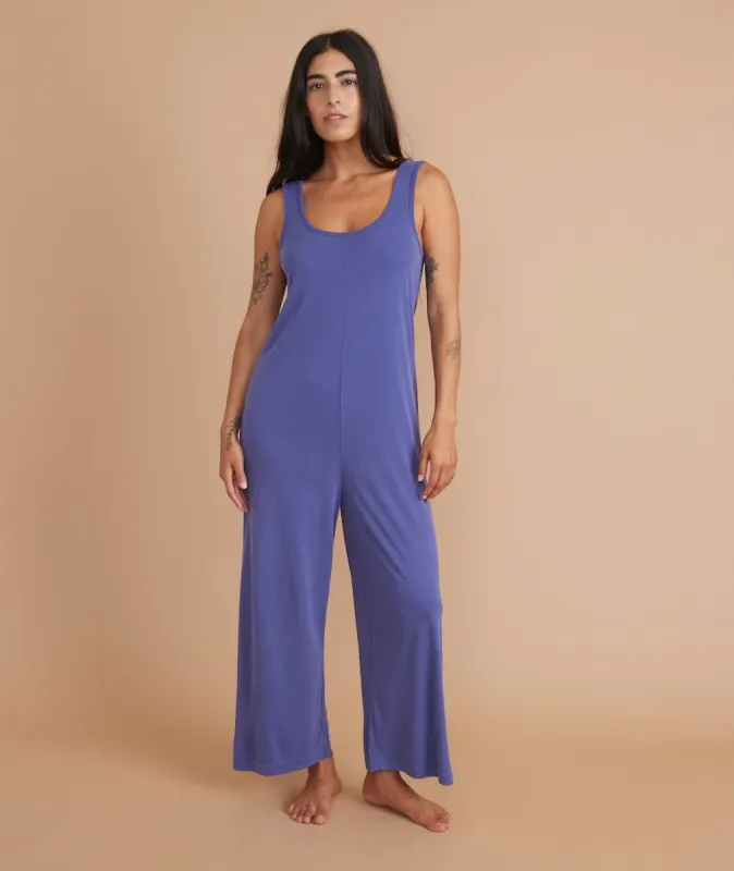 Luxe Rib Jumpsuit in Orient Blue sold by Marine Layer