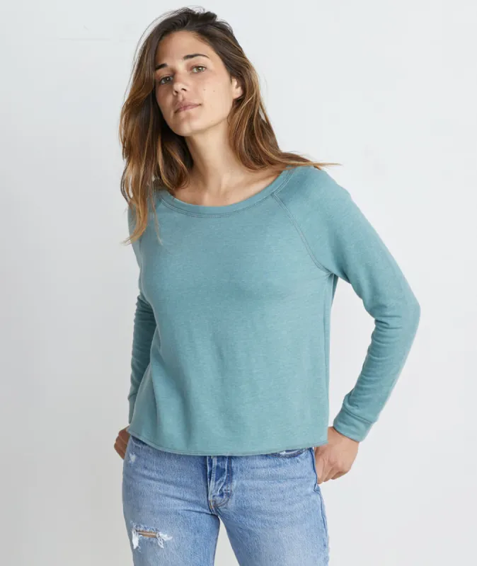 Double Knit Raglan in Surf Green sold by Marine Layer