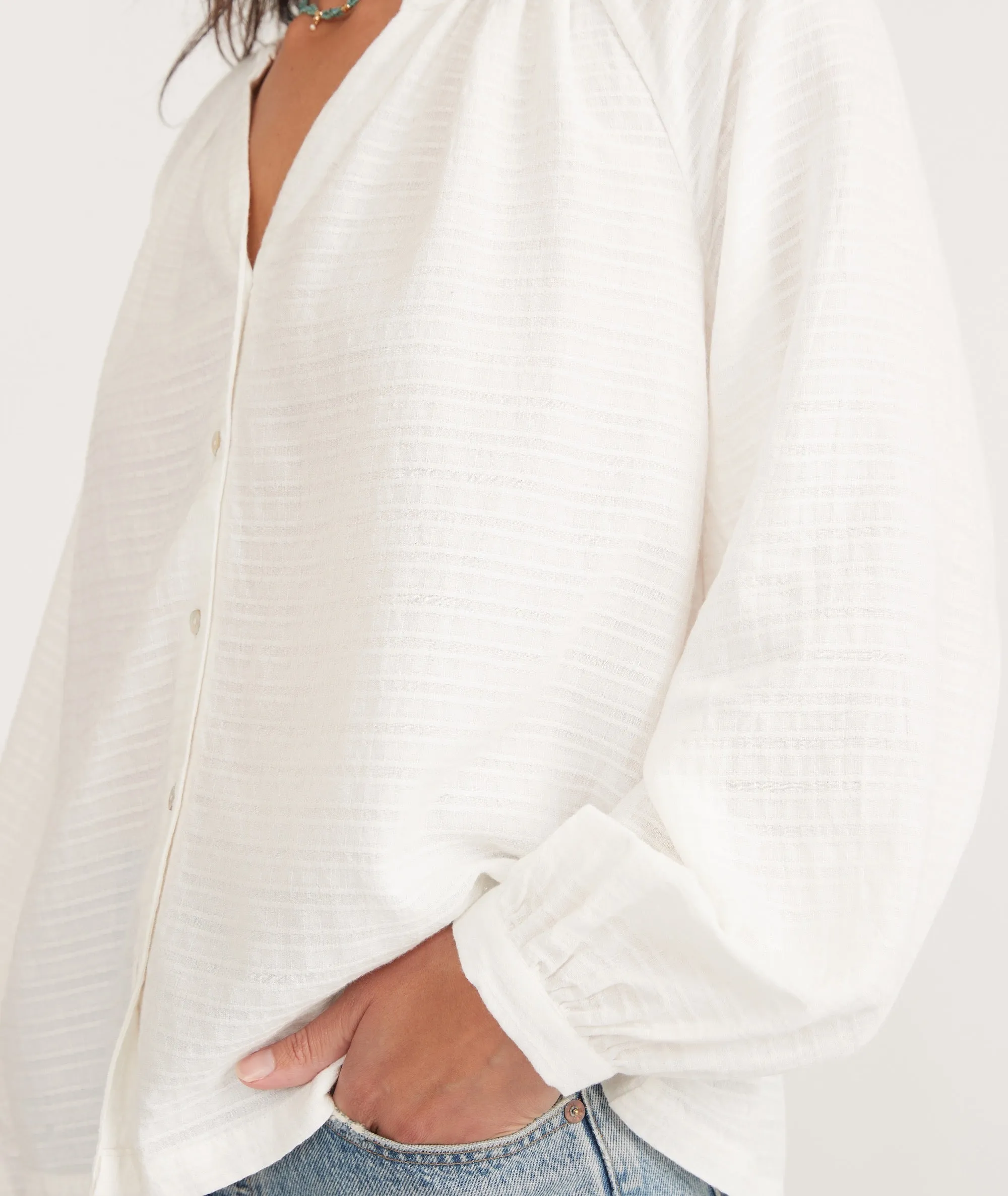Nixi Collarless Blouse sold by Marine Layer product image thumbnail 2