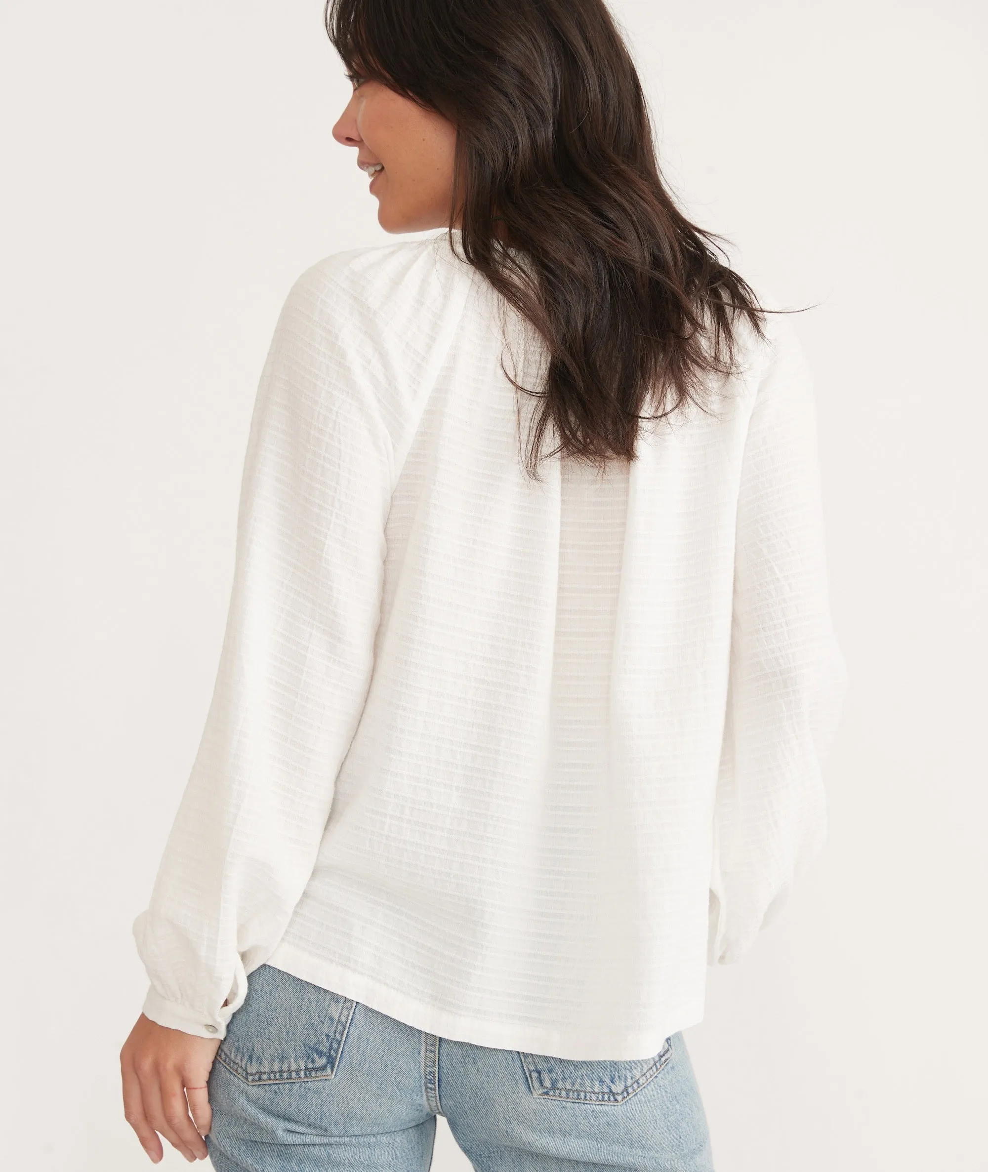 Nixi Collarless Blouse sold by Marine Layer product image thumbnail 4