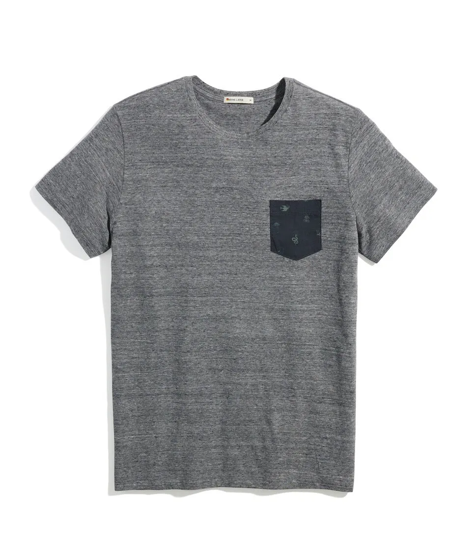 Signature Pocket Tee in Heather Grey Neps sold by Marine Layer