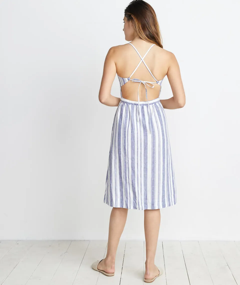 Lily Dress in Blue/White Stripe sold by Marine Layer product image thumbnail 2